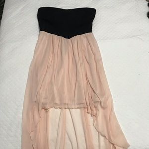 Black and pale pink dress